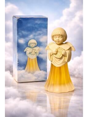 Avon 1970s Angel Song With Lyre Charisma Cologne Bottle With Box, 2x5”